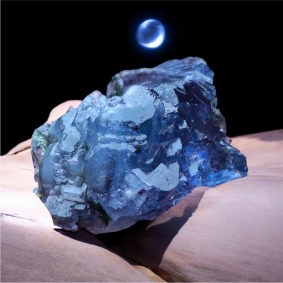 Natural Dark Blue “Tanzanite” Fluorite Crystal Matrix Stunning Blue Crystal Rock - Picture 3 of 10